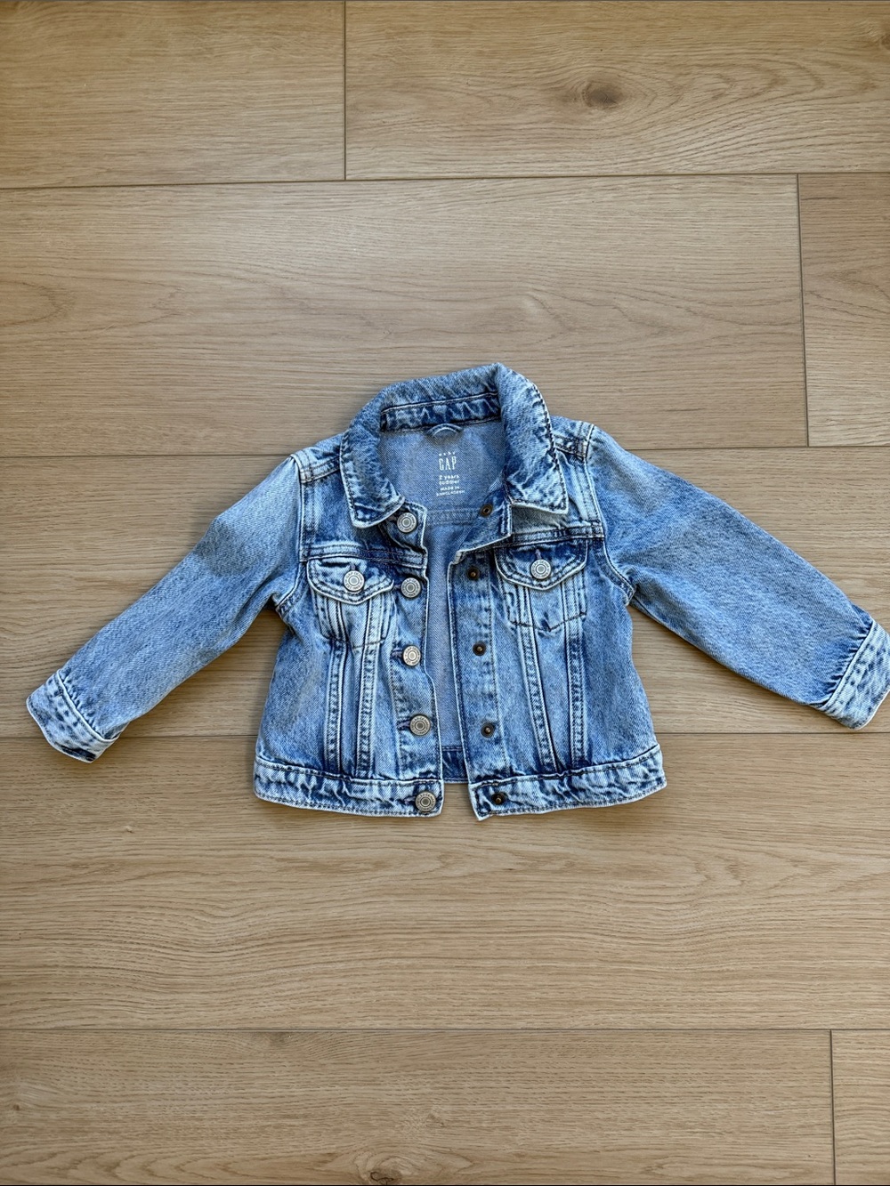 GAP Kids Washed Denim Jacket in Light Blue